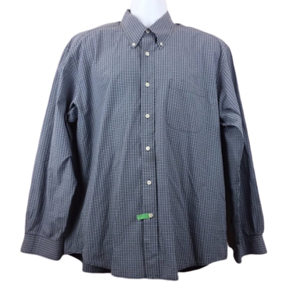Eddie Bauer Large Button Shirt L/S Gray Checks